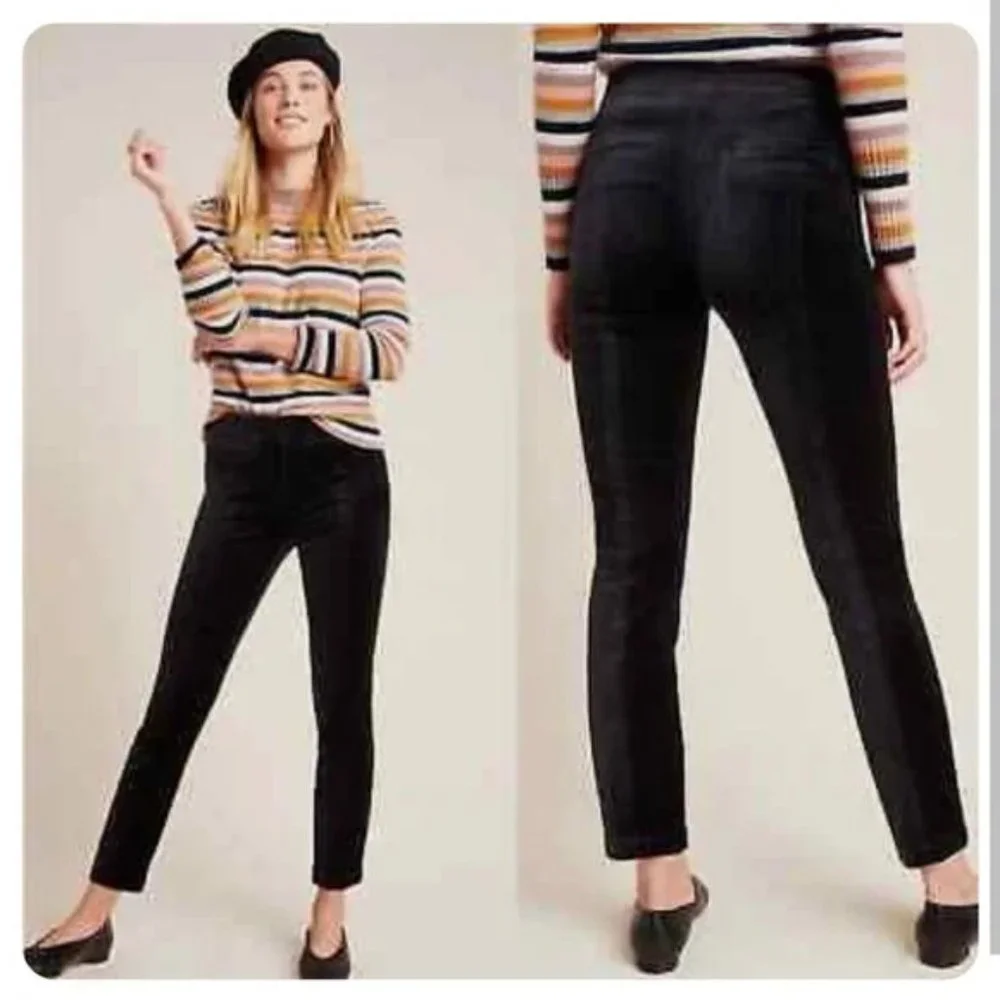 NWT Anthropologie The Essential Slim Pant in Black/Noir Size 6.